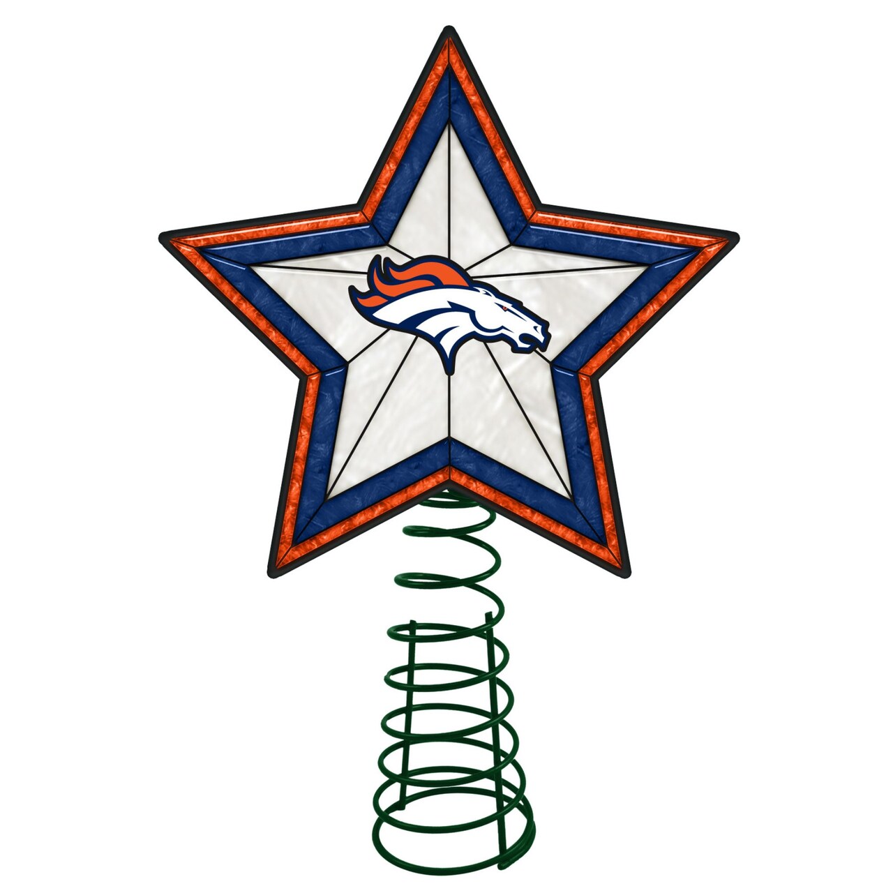 The Memory Company 10" Lighted Orange and Blue Star NFL Denver Broncos Christmas Tree Topper